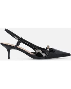 Pinko Spitz Zulaufende Slingback-Pumps Aus Lackleder - Weiß