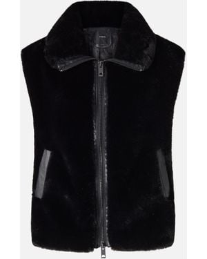 Pinko Faux Fur Gilet With Zip - Black