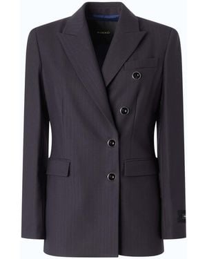Pinko Double-Breasted Slim-Fit Wool-Blend Jacket - Blue