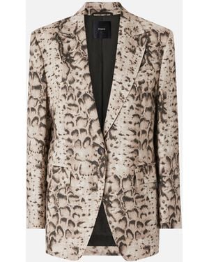 Pinko Linen Jacket With Snake Print - White