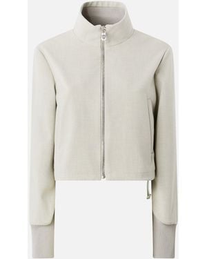 Pinko Slim-fit Cropped Jacket With Drawstring - White