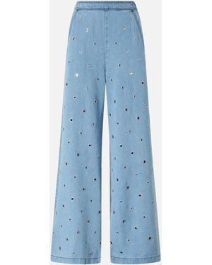 Pinko Denim Jeans With Eyelets - Blue