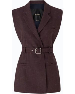 Pinko Chaqueta-Chaleco Abierta En Los Laterales Con Cinturón - Morado