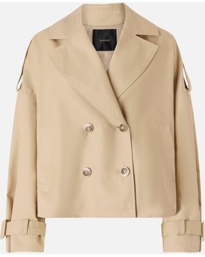 Pinko Short Double-Breasted Trench Coat - Natural