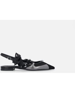 Pinko Slingback Ballerinas With Ties - White