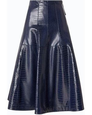 Pinko Midi Skirt With Crocodile Print - Blue