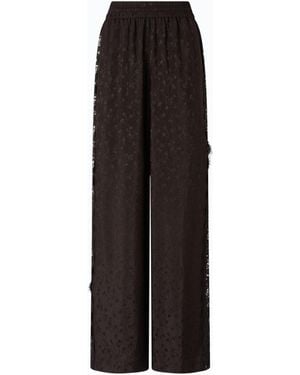 Pinko Palazzo Trousers With Floral Motif And Lace Trim - Black