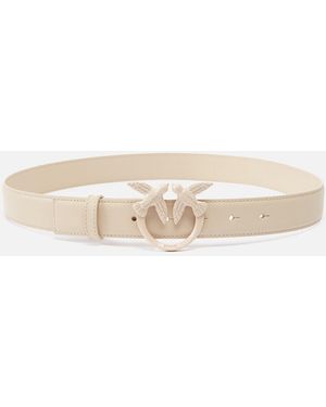 Pinko Belt With Coloured Buckle 3Cm - White
