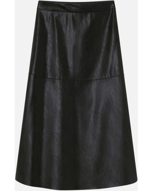 Pinko Leather-effect Midi Skirt - Black