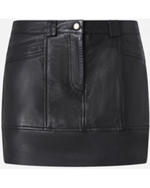 Pinko Minirock Aus Leder Mit Taschen - Schwarz