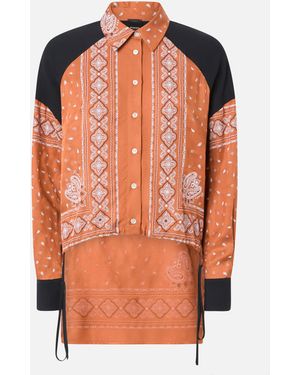 Pinko Asymmetrische Bluse Mit Bandana-Print - Orange