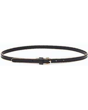 Pinko Leather Belt With Mini Studs, 1 Cm - White