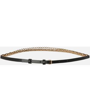 Pinko Studded Belt With Crossover Effect, 1 Cm - White