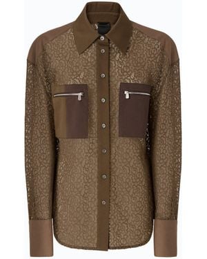 Pinko Lace Shirt With Pockets - Brown