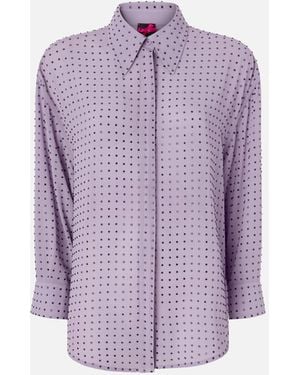 Pinko Rhinestoned Georgette Shirt - Purple