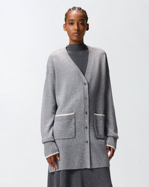 Pinko Cardigan Long À Col V - Gris