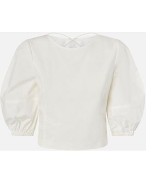 Pinko Cropped Backless Blouse - White