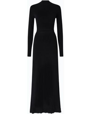 Pinko Long Wool-Blend Dress With Cut-Out - Black