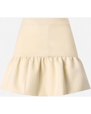 Pinko Mini Skirt With Flounce - Natural