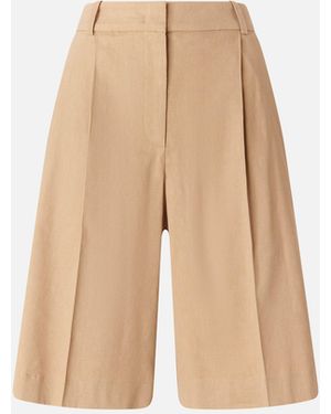 Pinko Bermuda Shorts With Pressed Pleat Detail - Natural