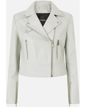 Pinko Biker-Style Jacket - White