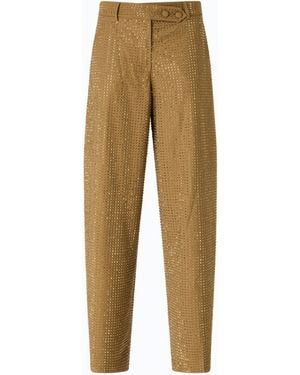Pinko Barrel-Fit Pants With Rhinestones - Natural