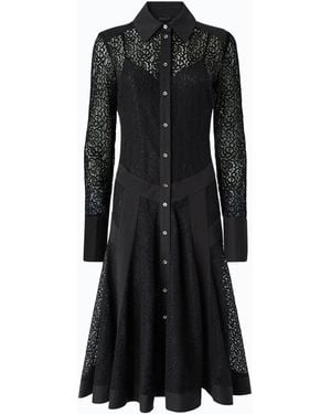 Pinko Lace Midi Shirt Dress With Inserts - Black