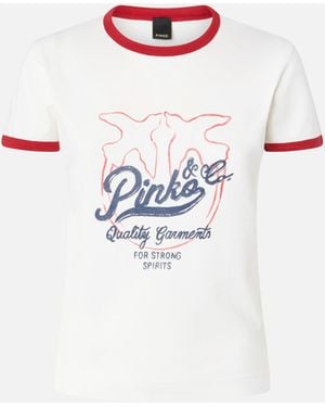 Pinko T-Shirt With Logo Print - White