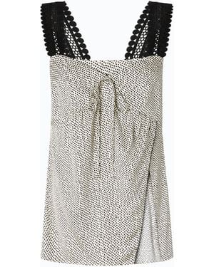 Pinko Polka-Dot Lingerie Top With Lace - Grey