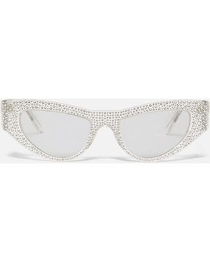 Pinko Cat-Eye Sunglasses With Rhinestones - White