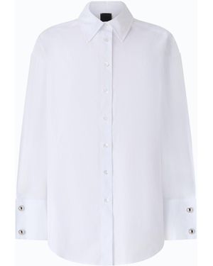 Pinko Poplin Shirt With Jewel Cuffs - White