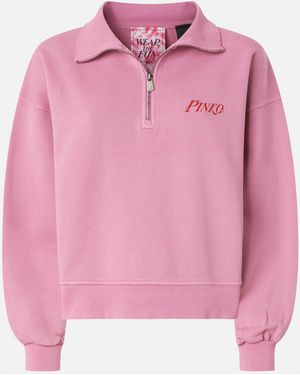 Pinko Sweatshirt With Heart And Tini Print - Pink
