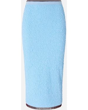 Pinko Slim-Fit Jacquard Midi Skirt - Blue