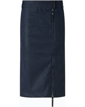 Pinko Nubuck Leather-Effect Pencil Skirt - Blue