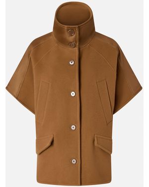 Pinko Cloth Cape With High Neck - Brown