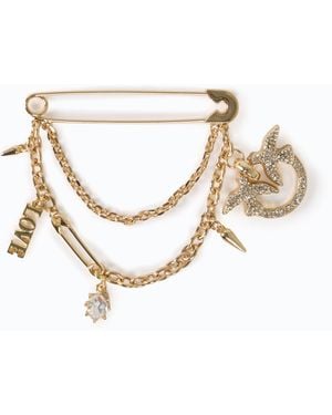 Pinko Schmuckbrosche Mit Doppelkette Und Charm - Weiß