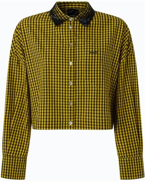 Pinko Camisa Corta De Cuadros Con Cuello Enjoyado - Verde