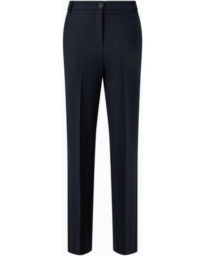 Pinko Stretch Wool-Blend Cigarette Pants - Blue