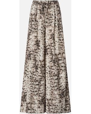 Pinko Wide-Leg Trousers With Snake Print - White