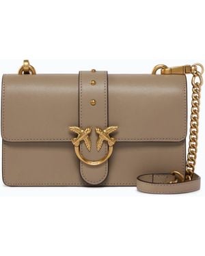 Pinko Small Love Bag One Leather Shoulder Bag With New Buckle - White