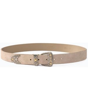 Pinko Cinturón De 3 Cm De Ante Con Detalles Tejanos - Blanco