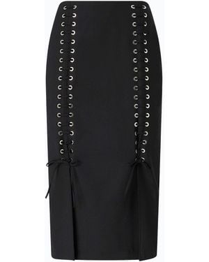 Pinko Slim-Fit Midi Skirt With Two Slits - Black