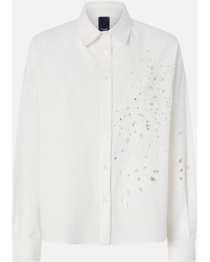 Pinko Bluse Mit St. Galler Spitze Und Kristallen - Weiß
