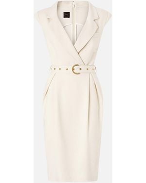 Pinko Midi Wrap Dress With Belt - White