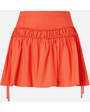 Pinko Short Skirt With Gathering And Drawstring - Red