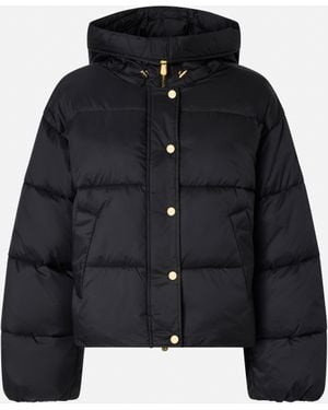 Pinko Technical Canvas Jacket With Hood - Blue