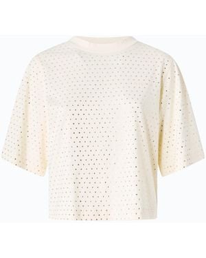 Pinko T-Shirt With Rhinestones And Logo - White