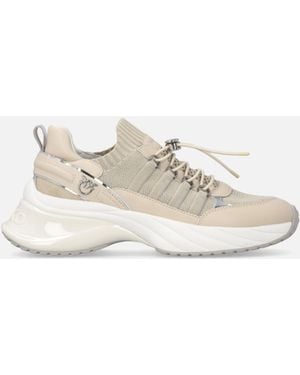 Pinko Knitted Sneakers With Laces And Cord Lock - White