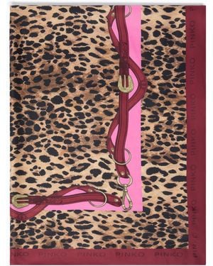 Pinko Foulard Con Stampa Maculata - Rosso
