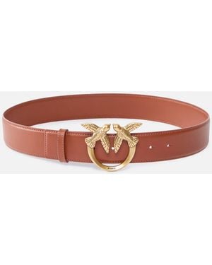 Pinko Love Birds High Leather Belt 4Cm - White